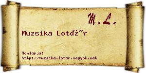 Muzsika Lotár névjegykártya